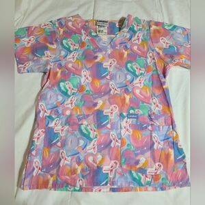 Landau Multicolor Ribbon Scrub Top